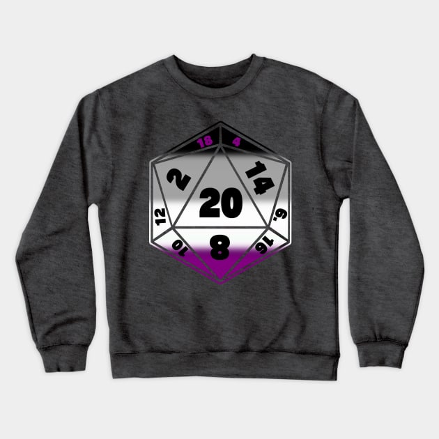 D20 Pride Flag Dice Crewneck Sweatshirt by TheQueerPotato